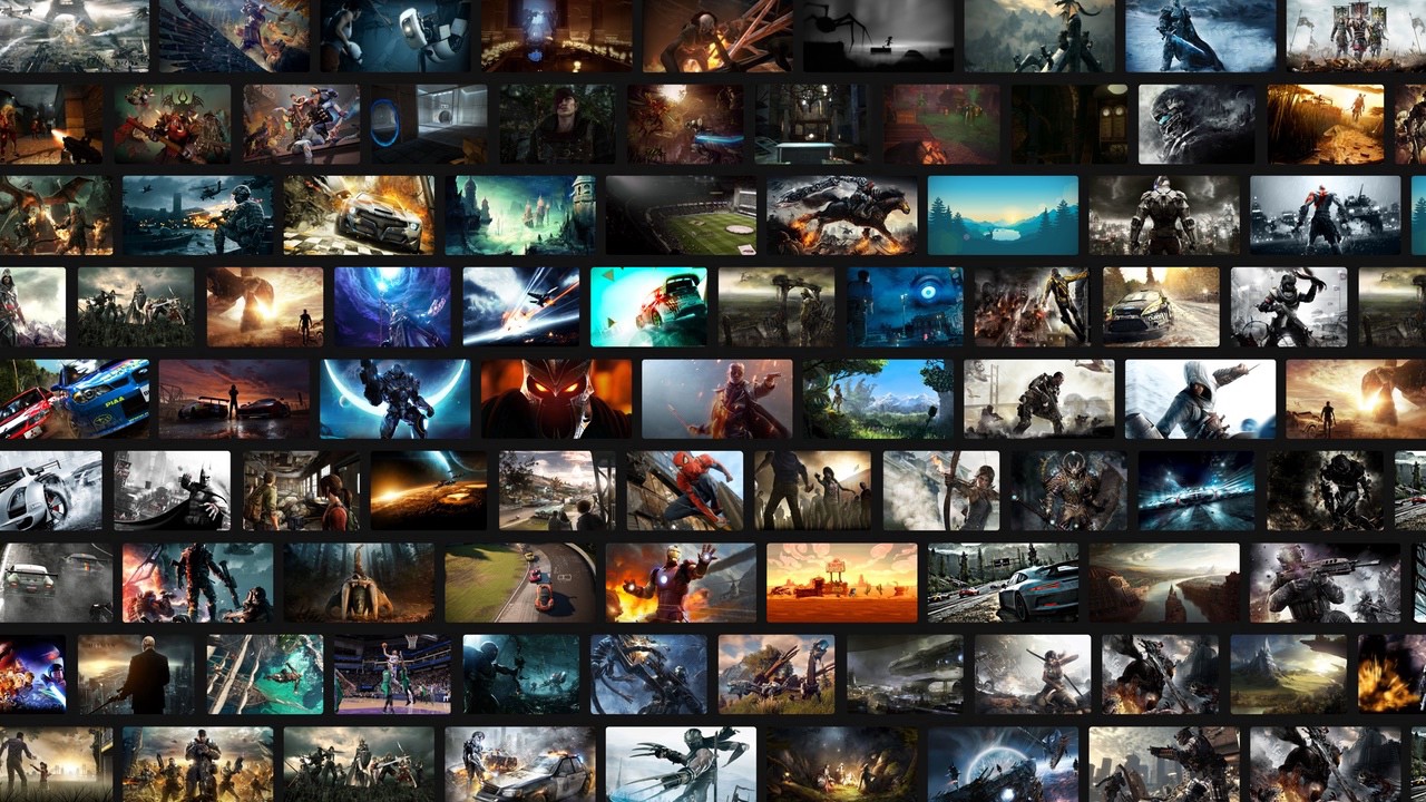 RAWG game covers wall